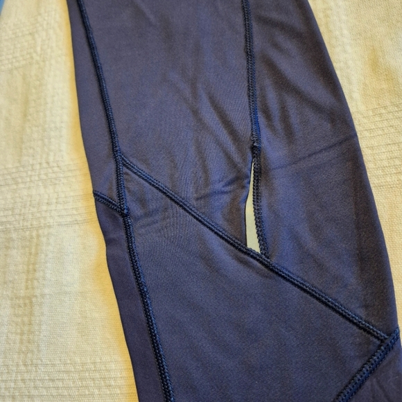 Patagonia women's size Small blue ankle leggings back zippered pocket VGUC - Picture 6 of 8